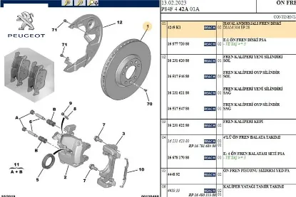 Ön Fren Disk Aynasi 407-508 Peugeot  4249.93   CITROEN, PEUGEOT 4249.K1 resmi