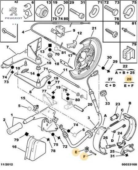 Arka Fren Çivi Takimi   Boxer 02-06 Peugeot 4308.67 resmi