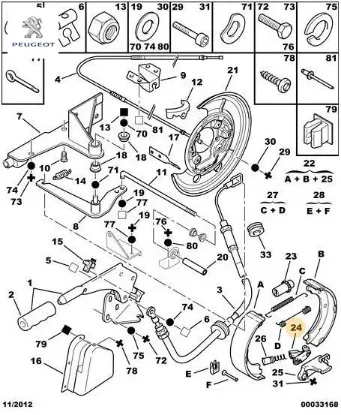 Arka Fren Ayar Mekanizma Peugeot 4341.10 resmi