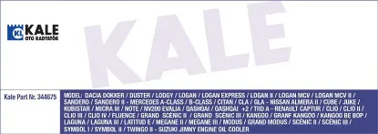 Yağ Soğutucu Megane Ii Thalia 1.5dci K9k 100 Hp resmi