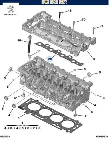 Üst Kapak Conta Boxer 2.0 Hdi Euro6 Peugeot 9801907780 resmi
