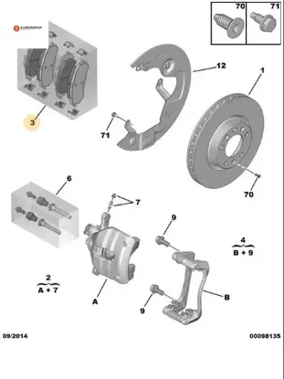 Erp Ön Fren Balatasi Partner(k9) 19- Eurorepar    PEUGEOT 1619790980 resmi