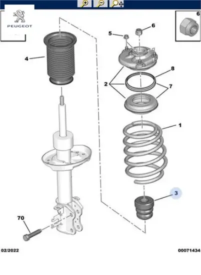 Ön Amortisör Üst Lastiği Bipper//peugeot resmi