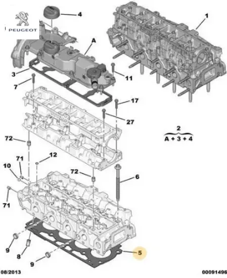 Silindir Kapak Contasi Euro 5 Dw6c 1 Tirnak 1.35 resmi