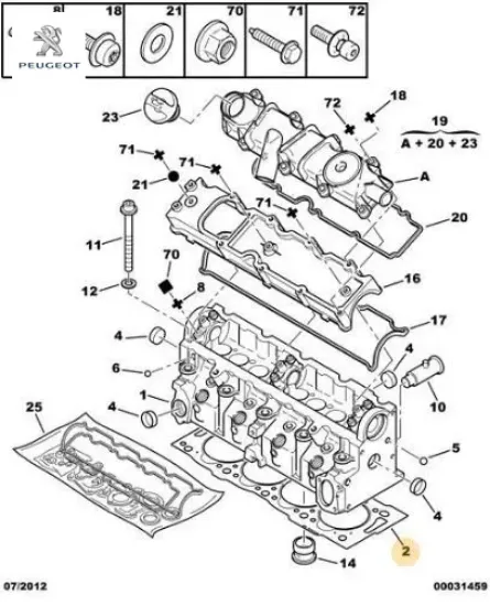 Silindir Kapak Contasi 1.30 206-306-expert-partner-berlingo-c15-jumpy-xsara-scudo-corolla Dw8 1.9d resmi