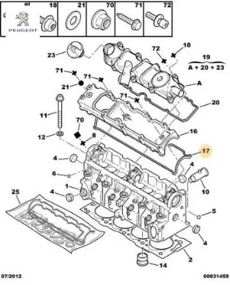 Külbütör Kapak Contasi Partner-206 Dw8 Peugeot    CITROEN, FIAT, TOYOTA, PEUGEOT 0249.97 resmi