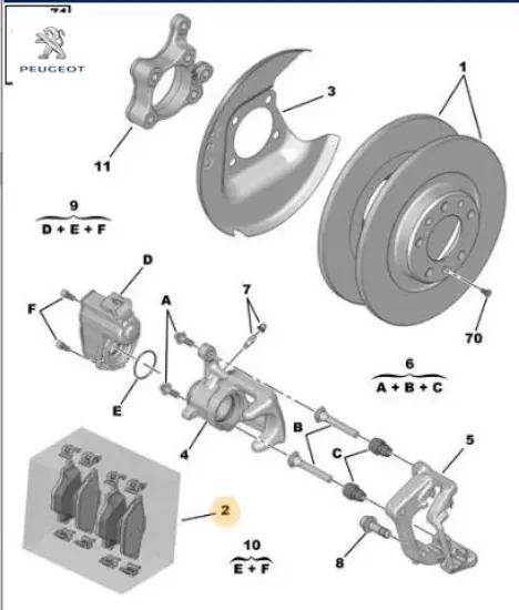 Arka Fren Balata Tk.   3008-5008-508-c5 Aircross Yeni Kod: Peu1693587380 resmi
