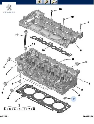 Silindir Kapak Alt Klape  308-3008-508-5008-boxer Iii-expert Iv  Dw10/dw12 resmi