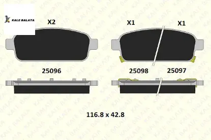 Fren Balatasi Arka    Astra J 1.3cdti-zafira 1.4-1.8-2.0cdti 11> resmi
