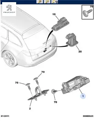 Arka Bagaj Kilidi 408 (p54) Astra (o5 ) Peugeot 9816195380 resmi