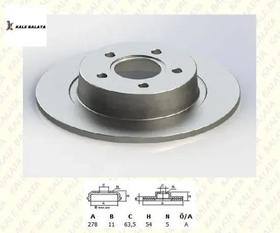 Fren Disk Aynasi Arka Düz   Connect 1.8 İ/tdci 02-/4475316/df4407/2t142a315bc/kale Balata resmi