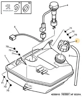 Yedek Su Depo Kapaği Peugeot    CITROEN, PEUGEOT 1306.F3 resmi