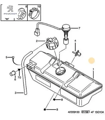 Yedek Su Deposu Peugeot    PEUGEOT, CITROEN 1323.J7 resmi