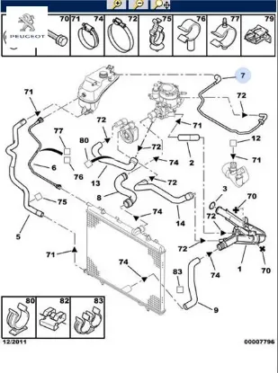 Yedek Su Depo Hortumu Partner Dw8b Peugeot 1323.24 resmi