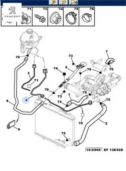Yedek Su Depo Hortumu 307-c4 1.6hdi Peugeot 1323.A2 resmi