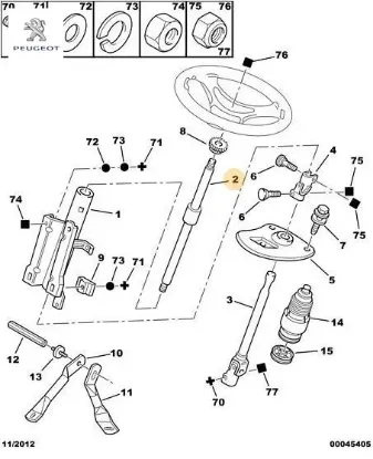 Direksiyon Mili  Boxer 2.5/2.8 Peugeot 4123.95 resmi