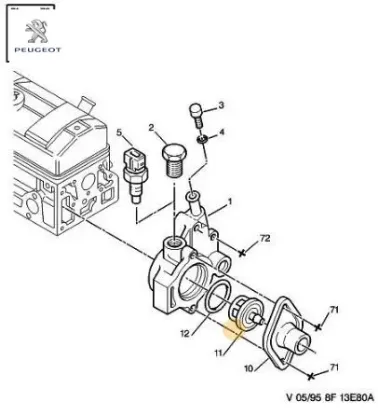 Su Çikis Kollektörü Partner Peugeot    PEUGEOT, CITROEN 1336.44 resmi