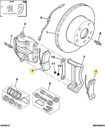Ön Fren Balatasi Boxer-ducato 2.5td/2.8hdi Peugeot  77362233   CITROEN, PEUGEOT 4254.56 resmi