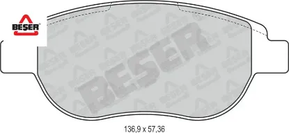 Ön Fren Balatasi 307-doblo Y.m 06-> Beşer  4252.22/ 4254.71  PEUGEOT, CITROEN 3800 resmi