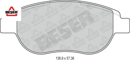 Ön Fren Balatasi 307-doblo Y.m 06-> Beşer  4252.22/ 4254.71  PEUGEOT, CITROEN 3800 resmi
