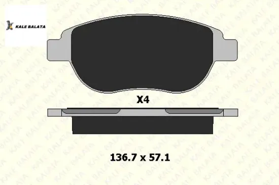 Ön Fren Balatasi 206-307-c3-c4-xsara Kale Balata  1611140980/ 4253.31/ 4253.70/  PEUGEOT, CITROEN 23600 190 14 ANS KD1 resmi