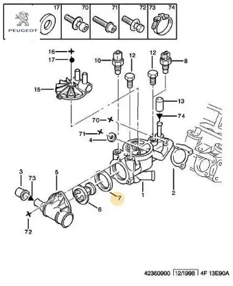 Termostat Kapak Conta  Partner Peugeot    CITROEN, PEUGEOT 1340.48 resmi