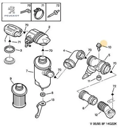 Hava Filtre Ara Hortumu Peugeot 1421.A8 resmi