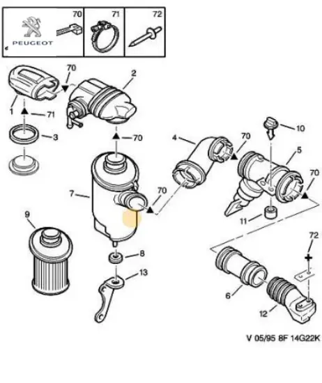 Filtre Gecme Halkasi Peugeot 1446.23 resmi