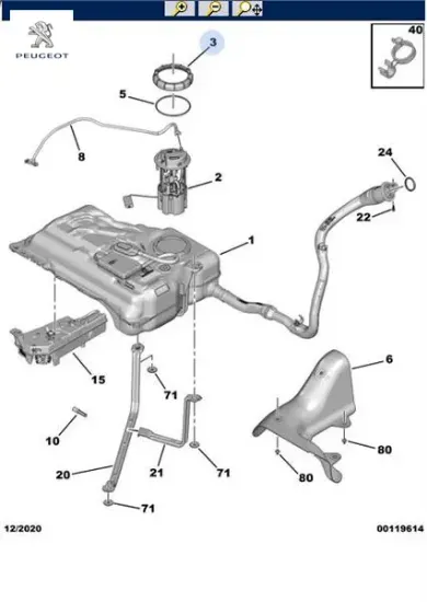 Benzin Pompa Kapaği   206-206+-207-208-2008-301-307-308-508-5008-rcz-expert-scudo-c4-c5 1.6-2.0 Hdi resmi