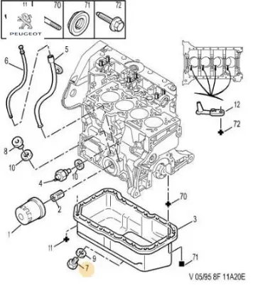 Karter Yağ Tapasi 206-207-307-partner Peugeot  0311.40   PEUGEOT, CITROEN 0311.38 resmi