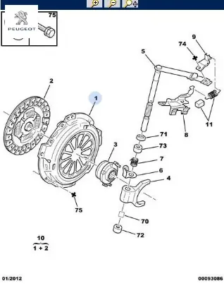 Debriyaj Baskisi 1.0 107-c1 Peugeot  1608422380   PEUGEOT, CITROEN 1608422380 resmi