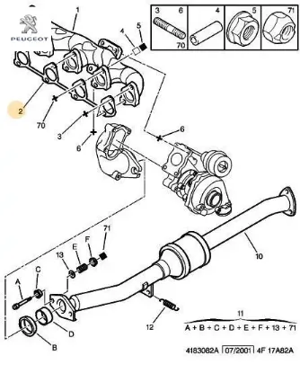 Egzoz Contasi Partner Dw10td Peugeot    CITROEN, PEUGEOT 0349.H4 resmi