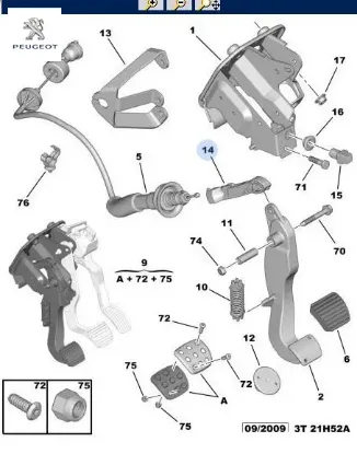 Debriyaj Pedal Kolu 206 Peugeot    PEUGEOT 2128.30 resmi