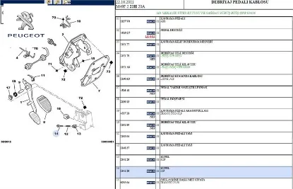 Debriyaj Pedali Küpeli Alt    Prt Peugeot 2141.26 resmi