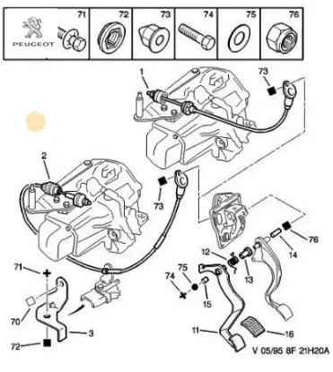 Debriyaj Teli  106 1.4-1.6 Tu5j2-tu3m Peugeot  2150.C9   PEUGEOT 2150.C9 resmi