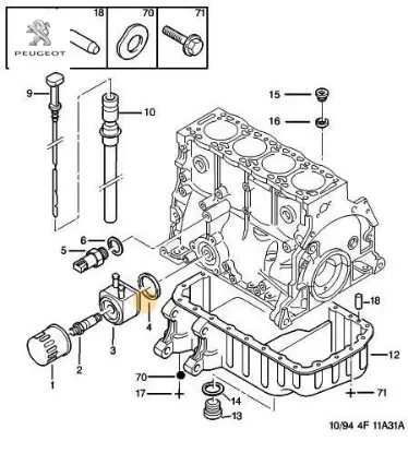 Yağ Filtre Contasi  Partner Xud9/dw8 Peugeot 1104.24 resmi
