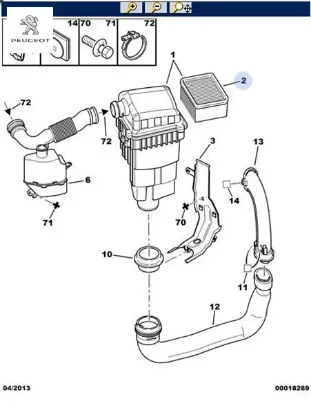 Hava Filtresi Peugeot  1444.H0/ E147027   PEUGEOT, CITROEN 1444.VR resmi
