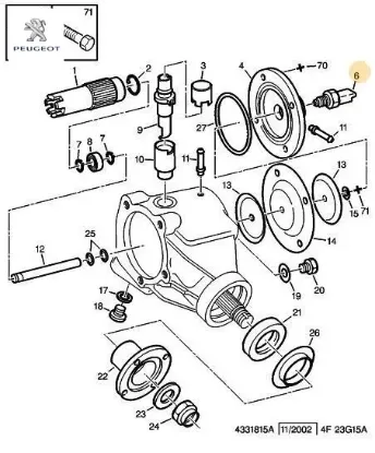 Geri Vites Müşürü Partner-206-307 Hdi Peugeot    CITROEN, DS, FIAT, LANCIA, PEUGEOT, OPEL, TOYOTA, SUZUKI 2257.59 resmi
