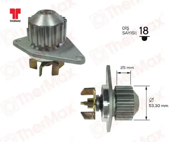 Devirdaim Pompasi  1007-106-206-206+-207-306-307-bipper  1.4i Tu3a/tu3jp Thermax  1201.G0 / 9631169188/ 16094170  PEUGEOT, CITROEN, FIAT T01.224 resmi