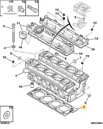Silindir Kapak Contasi 306-406-605-806 Peugeot    CITROEN, PEUGEOT 0209.N6 resmi