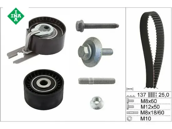 Triger Kiti 137 Diş  206-207-307-308-partner Dv6te Ina  0831.V4  CITROEN, FIAT, FORD, PEUGEOT, MINI COOPER, VOLVO 530037510 resmi