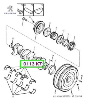 Ana Yatak 2.rektifiye Dj5 Peugeot 0113.K7 resmi