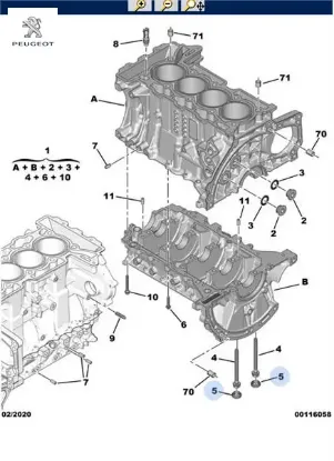 Blok Tapasi 206-focus Dv4td Peugeot  2S6Q6024AA/    0167.82 resmi