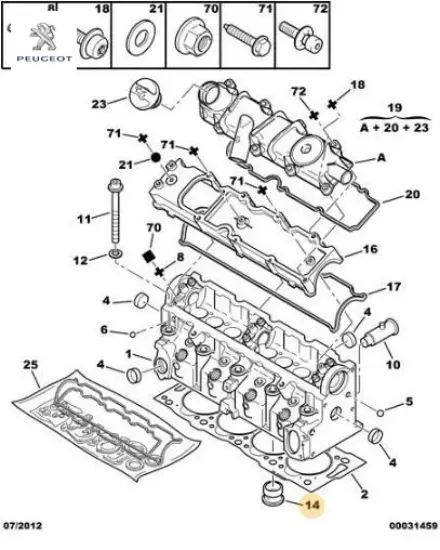 Silindir Kapak Tapasi Dw8 Peugeot 0218.85 resmi