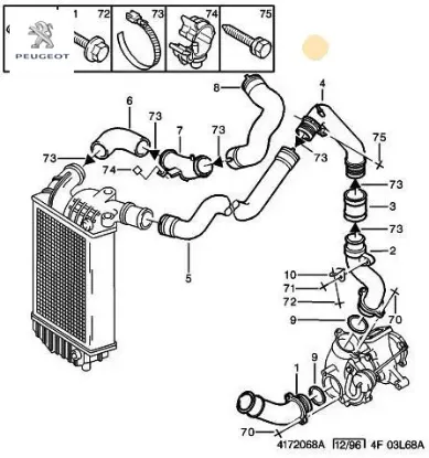 İnterkolir Hava Hortumu Peugeot 0382.J1 resmi