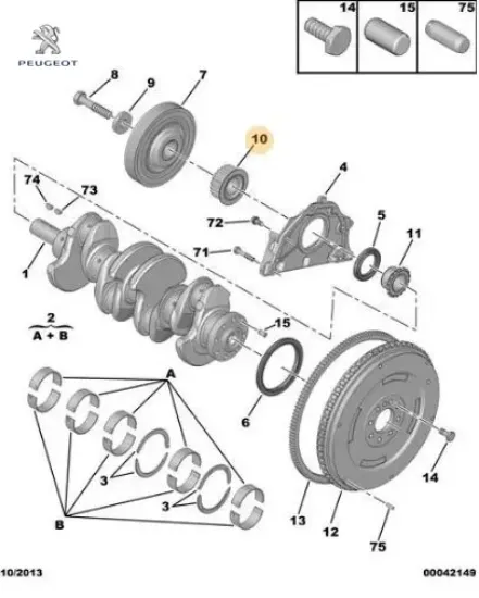 Krank Dişlisi Partner Dw10td-dw8 21 Diş Peugeot    PEUGEOT, CITROEN 0513.A2 resmi