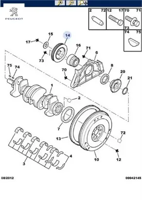 Krank Kasnaği Klimasiz Partner M49-m59 Dw8-1.9 Duz resmi