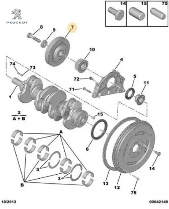Krank Kasnaği Peugeot    LANCIA, PEUGEOT, FIAT, CITROEN 0515.V6 resmi