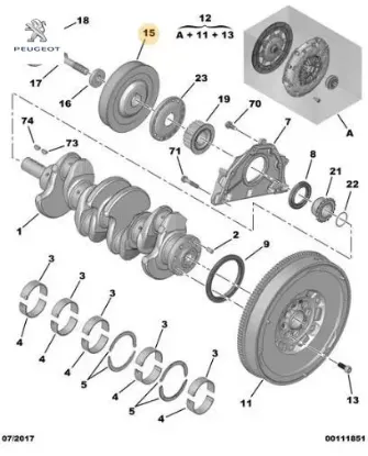 Krank Kasnaği 308-307 Dw10bted4 Peugeot  9M5Q6B319AA/   CITROEN, FORD, PEUGEOT 0515.V9 resmi