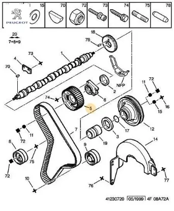 Eksantrik Dişlisi Dj5-dj5 Peugeot 0805.61 resmi